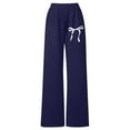 thumbnail image 5 of Huanglei Girl's Bowknot Baggy Sweatpants Lightweight Straight Leg Athletic Pants With Pockets, 5 of 6