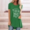 thumbnail image 2 of Pompotops Mode Femmes T-Shirt Imprimé Col Rond Manches Courtes Tee Décontracté Blouse, 2 of 4