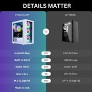 Phantom 2.0 - Prebuilt Gaming PC Desktop Computer - RTX 3050 - Intel i7 Xeon 3.5GHz - 16GB RAM - 512GB M.2 SSD WiFi/BT, Win 11 - Gaming Computer Tower - Pre Built PC Gaming - (White)