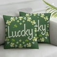 thumbnail image 2 of ONETECH  ST Patricks Day Throw Pillow Covers Happy ST Patricks Day Decor Loads of Luck Lucky Shamrock Blessed Hat Decorative Pillowcases Cushion Covers for Sofa Livingroom Bed 2pc, 2 of 6
