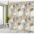 thumbnail image 4 of Ambesonne Floral Shower Curtain, Romantic Wild Flowers Print, 69"Wx70"L, Cocoa White, 4 of 4