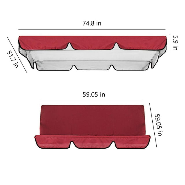 SDNall Outdoor Patio Cover, Replacement Seat Cover Set for Two-Seater Chairs, Fabric Protection From Sun and Rain, Easy To Install and Clean, in Multiple Colors