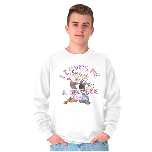 I Loves Me A Muscle Man Olive Oyl Women Crewneck Sweatshirt Brisco Brands M