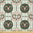 thumbnail image 2 of Ambesonne Goat Fabric by the Yard Microfiber, Animal Portraits on Circles, 1 Yard, Brown Blush White, 2 of 2