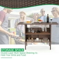 thumbnail image 6 of AVAWING Outdoor Collection 47" Rattan Wicker Rectangular Patio Bar Table, Brown (3 Piece Set), 6 of 8