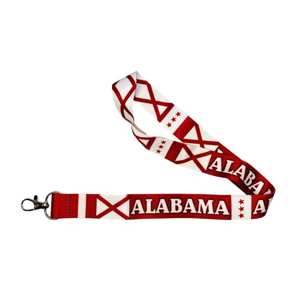 Lanyard - State Flag Alabama - USA - L063 | ID Badge Holder Strap, Travel Souvenir, Lightweight Everyday Accessory, Neck Strap, Event Accessory