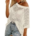 thumbnail image 2 of Crochet Knit Sweater for Women Summer Hollow Out Pullover, 2 of 6