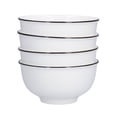 thumbnail image 3 of Suodoka 4-Piece 6-Inch Ceramic Soup Bowl Set, 600ml White Noodle and Rice Bowls for Kitchen, Dining, and Restaurant (6 x 2.9 in / 15.3 x 7.3 cm), 3 of 9