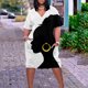 thumbnail image 2 of Vestido de talla grande para mujer con cuello en V de verano casual vestidos de manga corta con bolsillos Fridja  qw3356, 2 of 4
