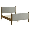 thumbnail image 6 of Modway Maven Heathered Weave Fabric Upholstered Full Platform Bed - Wheat Walnut, 6 of 9