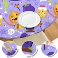 thumbnail image 4 of Round Pumpkin Halloween Tablecloth with Elastic Border 44 Inch - Fitted Washable Spooky Theme Party Dining Table Cover, 4 of 6