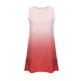 thumbnail image 4 of Tnhcen Women's Casual Sleeveless Ombre Printed Summer Dress, Side Ruffles Round Neck Stretchy Fabric, Plus Size S-2XL Lightweight Casual Day Dress, 4 of 7