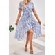 thumbnail image 2 of Vestido PRETTYGARDEN cruzado con escote en V, estampado floral bohemio con cinturón, talla pequeña, 2 of 7