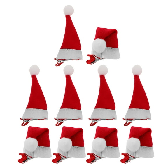 Supvox Red Christmas Hair Accessories Santa Hat Hair Grips for Party