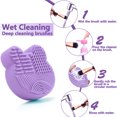 thumbnail image 3 of 2 in 1 Makeup Brush Cleaning Mat with Brush Drying Holder, Silicone Cat Shaped Brush Cleaner Pad include Cosmetic Brush Organizer Rack, Portable Washing Tool for Makeup, 3 of 9