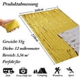 thumbnail image 3 of 3 Manta de rescate dorada dorada y plateada, manta de emergencia reutilizable resistente al desgarro, impermeable, primeros auxilios para supervivencia y senderismo al aire libre - 210 × 160 cm, 3 of 5