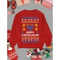 thumbnail image 4 of Tstars Mens Ugly Christmas Sweater Happy Chrismukkah Xmas Hanukkah Christmas Gift Funny Humor Holiday Shirts Xmas Party Christmas Gifts for Him Ugly Xmas Sweater, 4 of 6
