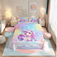 thumbnail image 2 of Erosebridal Magical Unicorn Comforter Sets Queen Size, Rainbow Stars Comforters & Duvets, Monogrammed Letter X Bedding Queen Comforter Set,Lightweight Bedroom Decoration,3-Piece Reversible, 2 of 6
