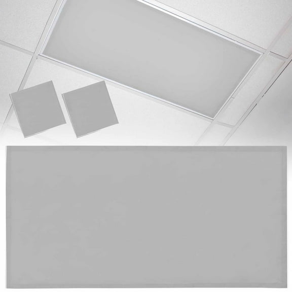 2 Pack Grey Fluorescent Light Covers for Ceiling Lights Solid Color Magnetic Ceiling Light Covers Overhead Light Filters for Office Classroom Home