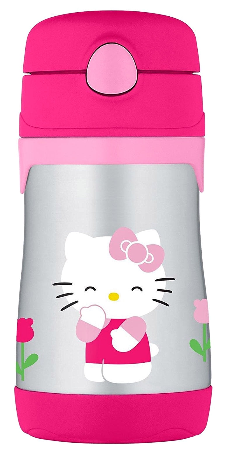 THERMOS Vacuum Insulated Stainless Steel 10-Ounce Straw Bottle Hello Kitty 