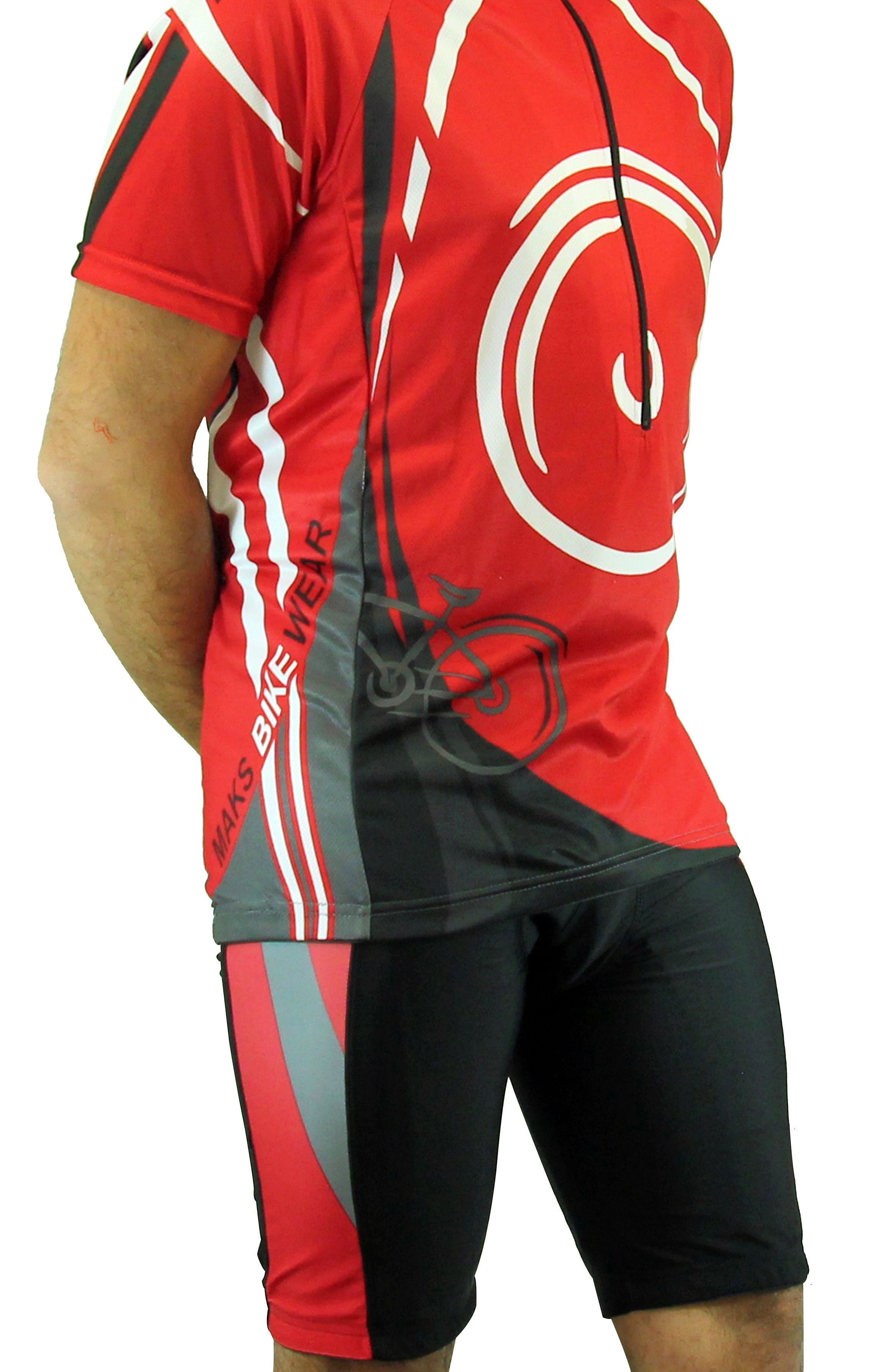 Men's Sublimation Print Gel 3-D Padded Cycling Biking Short by Maks
