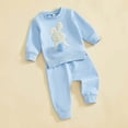thumbnail image 6 of oqasdz Toddler Girl Outfits Easter Bunny 2 Piece Set Long Sleeve Tracksuit for Baby Kids Boys Holiday Party Clothes Sets, 6 of 7