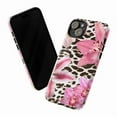 thumbnail image 3 of Pink Floral Leopard Print Phone Case, Cute Flower and Animal Pattern Cover for iPhone 17 16 15 14 13 12 11 Pro Max Plus Mini Protective Case, 3 of 6