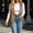 Khaki, variant on IUYRTFE Women's Western Fringe Sleeveless Vest Open Front Suede Cardigan with Long Fringe Trim