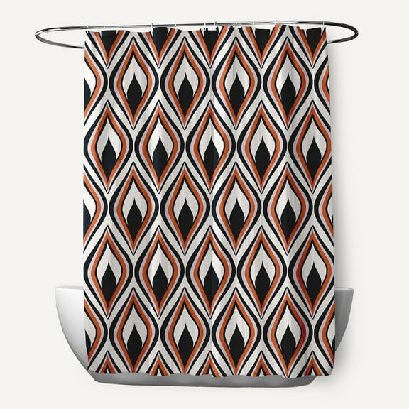 Simply Daisy 70" W x 73" L Feathers Polyester Shower Curtain, Black [1 Ct]