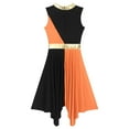thumbnail image 7 of Aiihoo Women's Praise Dance Dress Tunic Lyrical Worship Dance Dress Church Prom Party Black&Orange XL, 7 of 7