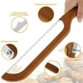 thumbnail image 5 of Qenwkxz Bread Knife, Bread Bow Knife, Bagel Cake Knife, Bread Knife for Homemade Bread, Wooden Serrated Bagel Knife 15.7"×2.4" Bread Slicer for Homemade Bagels Bread Baguettes, 5 of 11