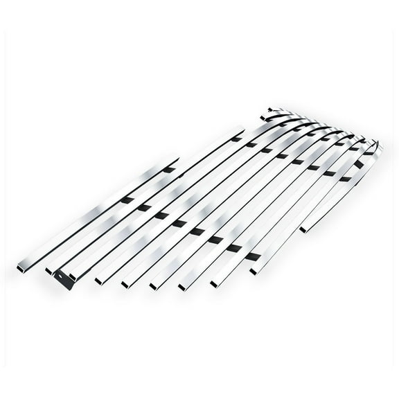 APS Premium Stainless Steel Silver 8x6 Horizontal Billet Grille Insert Compatible with Chrysler Crossfire 2004-2008 Main Upper N19-C52568R