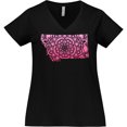 thumbnail image 3 of Inktastic Montana Silhouette Mandala Women's Plus Size V-Neck T-Shirt, 3 of 5