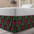 thumbnail image 1 of Tropical Bed Skirt, Big and Detailed Monstera Leaves Wild Exotic Concept, Elastic Bedskirt Dust Ruffle Wrap Around for Bedding Decor, 4 Sizes, Hot Pink Fern Green, by Ambesonne, 1 of 2