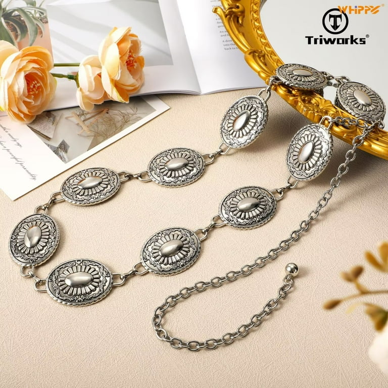 WHIPPY Womens Metal Waist Chain Belt Western Belts for Jeans  display picture 2