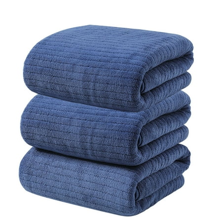 Today's Deals! 3cp Velvet Towel for Adult Daily Use At Home Absorbent Dry Hair Towel That Does Not Hair Beach Towel Strip Patterned Bath Towel, Bath Towels (C)