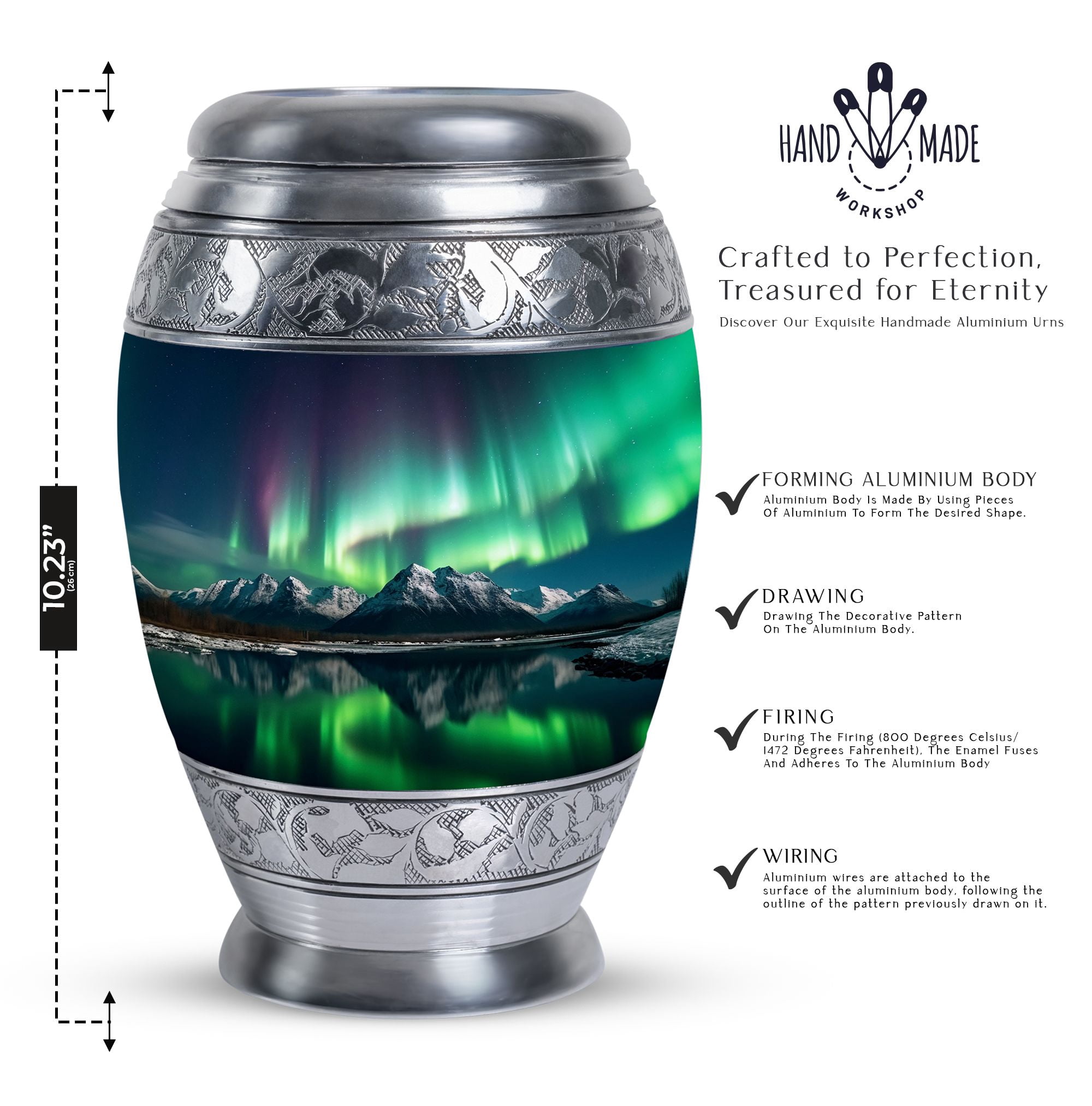 Aurora Borealis Urn For Human Ashes, Urns For Human Ashes Adult, Urns For Women Ashes, Urn For Ashes Adult Male, Funeral Urns For Adult Ashes Women, Bird Urns, Urns For Ashes Adult Female 10 Inch