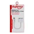 thumbnail image 2 of Adaptador 2 en 1, Lightning a 3.5mm Duplimax Lightning y 3.5mm, 2 of 4