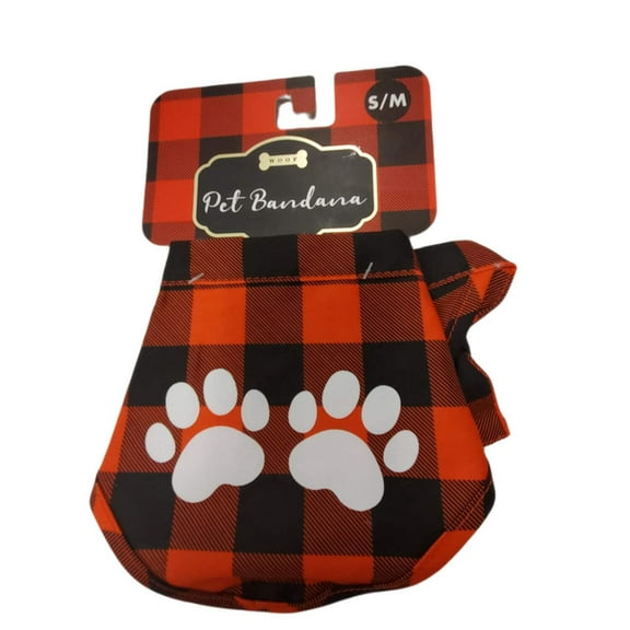 Woof Buffalo Plaid Dog Bandana Size S/M