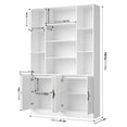 thumbnail image 7 of Hiphuta 75" Tall Modern Bookcases with 2 Double Door Cabinet, 47"Wide Wooden Storage Bookshelf for Living Room Home Office Entryway, White, 7 of 7