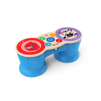 Baby Einstein & Hape Upbeat Tunes Magic Touch Wooden Drums Infant and Toddler Musical Toy, Unisex