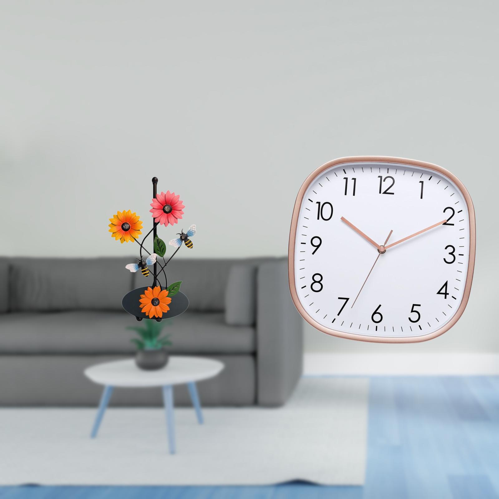 Fiocias Toilet Paper Holder Iron Paper Towel Holder Countertop Kitchen Roll Holder Standing Digital Wall Clock Removable Antirust Quiet Non Ticking Sweep Move