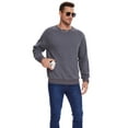 thumbnail image 5 of Zehisen Men's Lightweight Sweatshirts with Kangaroo Pocket Relaxed Fit Crew Neck Pullover Shirt Deep Gray M, 5 of 7