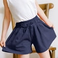 thumbnail image 4 of OGLCCG Girls Cotton Shorts Wide Leg Elastic Waist Drawstring Comfy Shorts Summer Casual Baggy Lounge Shorts Size 3-16, 4 of 6