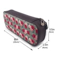 thumbnail image 3 of Picia Rose Flowers Pattern Large Capacity PU Leather Pencil Case Organizer Pen Marker Holder Double Zipper Storage Bag Big Pencil Pouch for College Office, 3 of 6