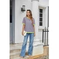 thumbnail image 6 of Zeagoo Womens Tops Casual Oversized Short Sleeve Sweatshirt Summer Striped Shirt Crewneck Pullover Loose T Shirts, 6 of 9