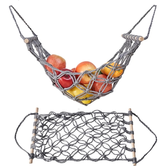Fruits Hanging Storage Basket Hammock: Fruit Hammock, Hanging Fruit Basket, Hanging Vegetable Baskets for Kitchen Fruits Potato Organization, Decorative Storage Baskets