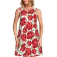 thumbnail image 1 of Disketp Rose Flowers para Vestido sin Mangas para Mujeres, Vestidos de Verano para Mujeres, Casual y Holgado para la Playa, 1 of 7