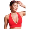thumbnail image 4 of Top de Bikini CRZ YOGA Halter Escote Profundo en V Sin Espalda Rojo Grande, 4 of 4