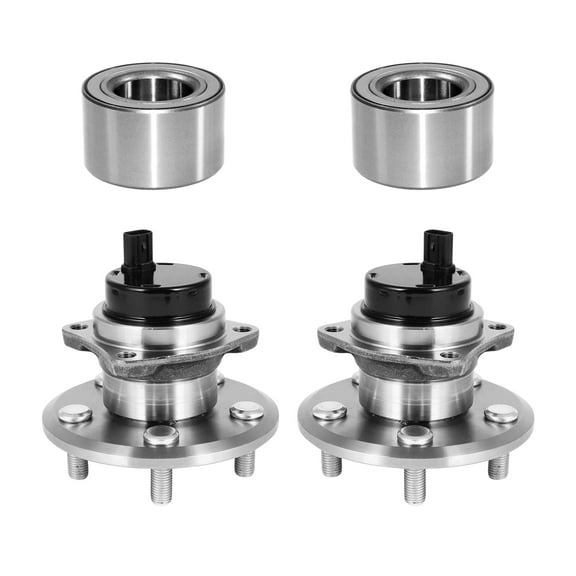 AutoShack Rear Wheel Bearings and Front Wheel Bearing Hub Assembly 5 Lugs with ABS Set Replacement for 2005-2010 Scion tC 2000-2005 Toyota Celica 1.8L 2.4L FWD HUB030400582